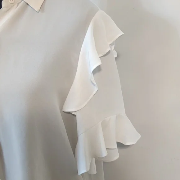 The Kooples White Ruffle Blouse - Picture 4 of 8